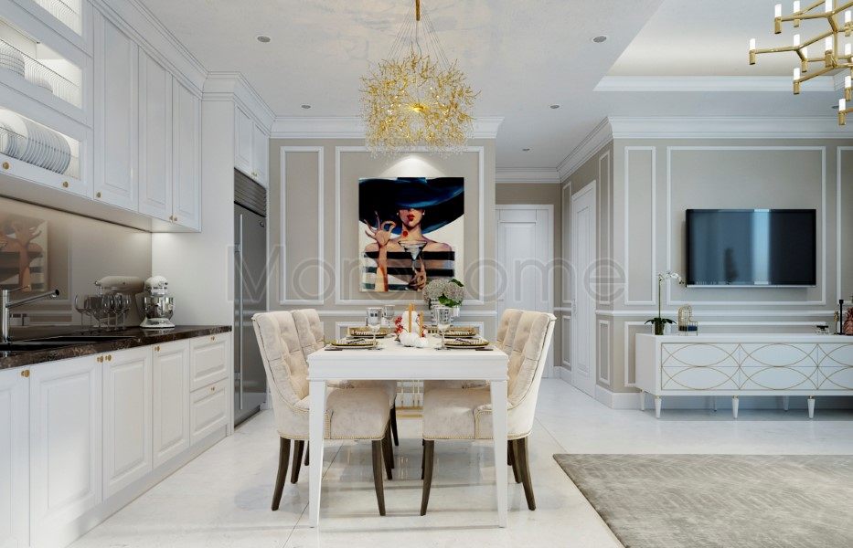 Thiết kế nội thất phòng bếp căn hộ Vinhomes Central Park Tân Cảng